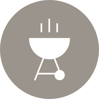 Mingle in the courtyard with outdoor fireplace and grills